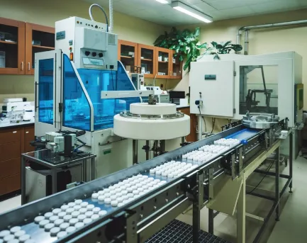 Medical device manufacturing cleanroom with precision engineering and quality control systems